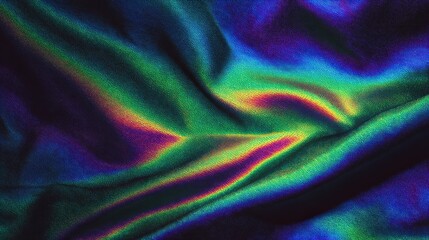 Obraz premium A vibrant, iridescent fabric showcasing a blend of colors and smooth textures.