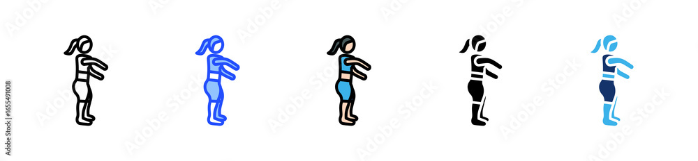 Poster yoga for beginners icon collection with multiple styles