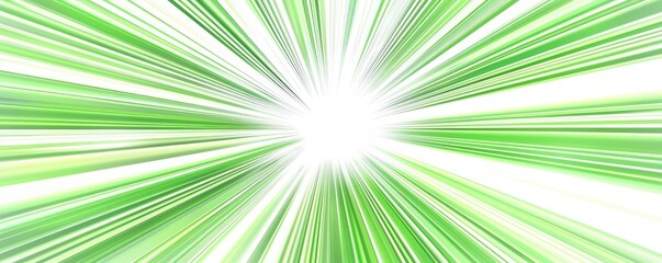 Fototapeta premium Green light rays burst background; abstract design
