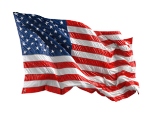 Waving American flag for patriotic holidays and celebrations