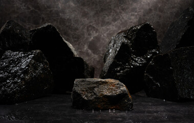 textured stones for product presentation
