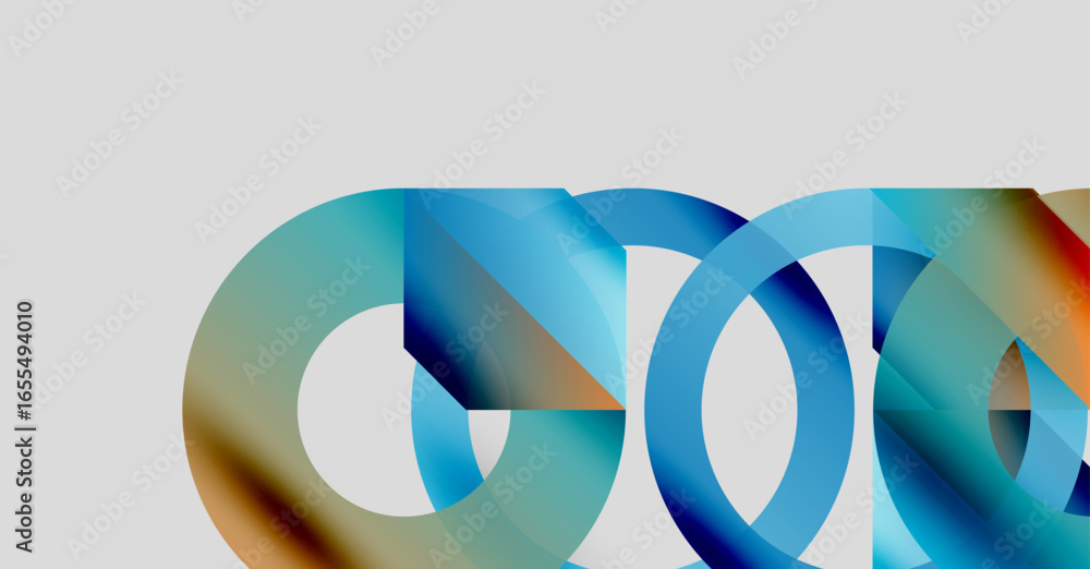 Poster abstract colorful overlapping circles create dynamic visual composition. gradient hues blend, formin