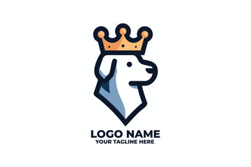 King Dog Head Flat Logo