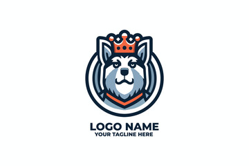 King Dog Head Flat Logo