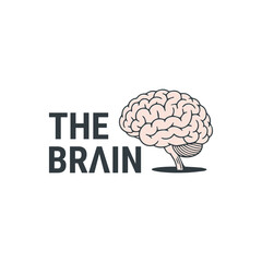 Brain logo with vintage intellectual style, symbolizing wisdom, creativity, and timeless innovation.