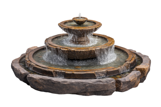Ornate tiered fountain with flowing water