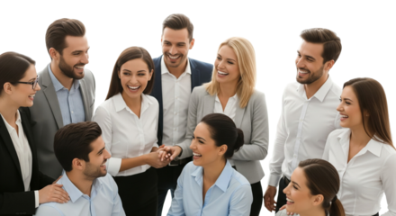 group of business people holding hands