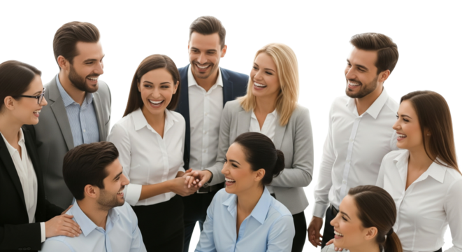 group of business people holding hands