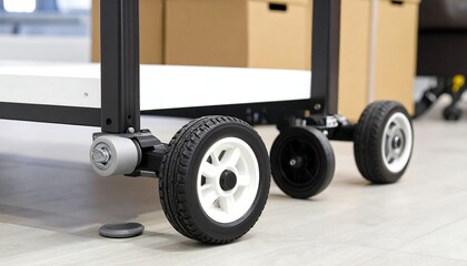 Mobile Shelf Cart Wheels in Warehouse