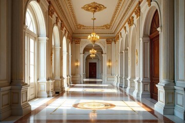 A lavishly decorated interior blending Victorian opulence with classical Greek motifs Intricate moldings, marble accents, and classical columns create a space of refined elegance , ornate, culture