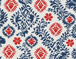 Traditional textile patterns with white background 