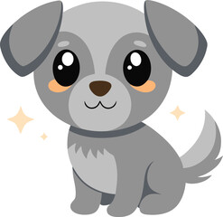 Adorable anime puppy with floppy ears and sparkling eyes, Adorable anime panda with blushing cheeks