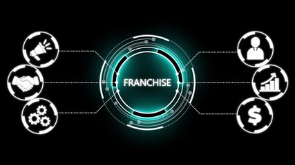 Franchise concept. Business, Technology, Internet and network concept. new business concept. business technology virtual screen background. performance metrics, and business insights from large data - Powered by Adobe