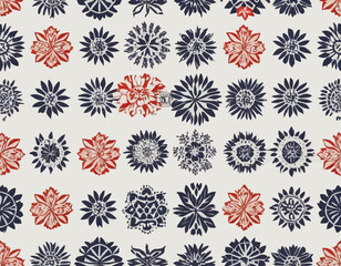 Traditional textile patterns with white background 