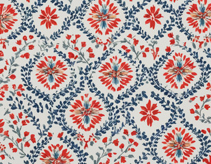 Traditional textile patterns with white background 