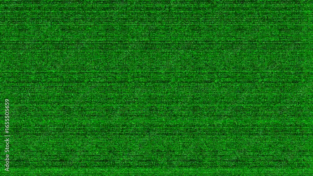 Poster glitches and distortion effects animation on a green display or monitor