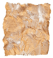 Abstract background from honeycomb kraft paper with cutouts. Flexible material for packaging...