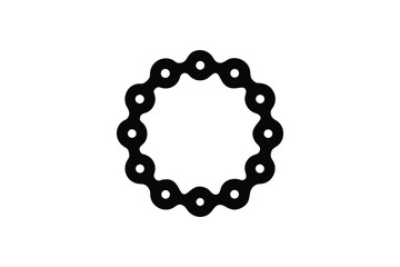 Obraz premium Bicycle chain ring silhouette isolated on white background