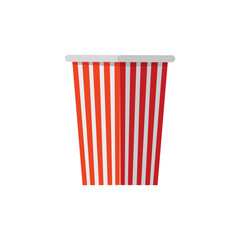 Popcorn bucket illustration. Food mockup packaging. Popcorn cardboard bucket