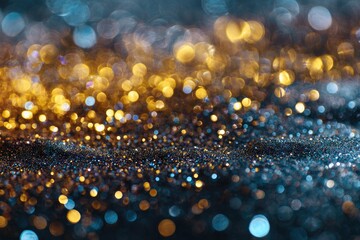 Abstract glittering backdrop, gold and blue