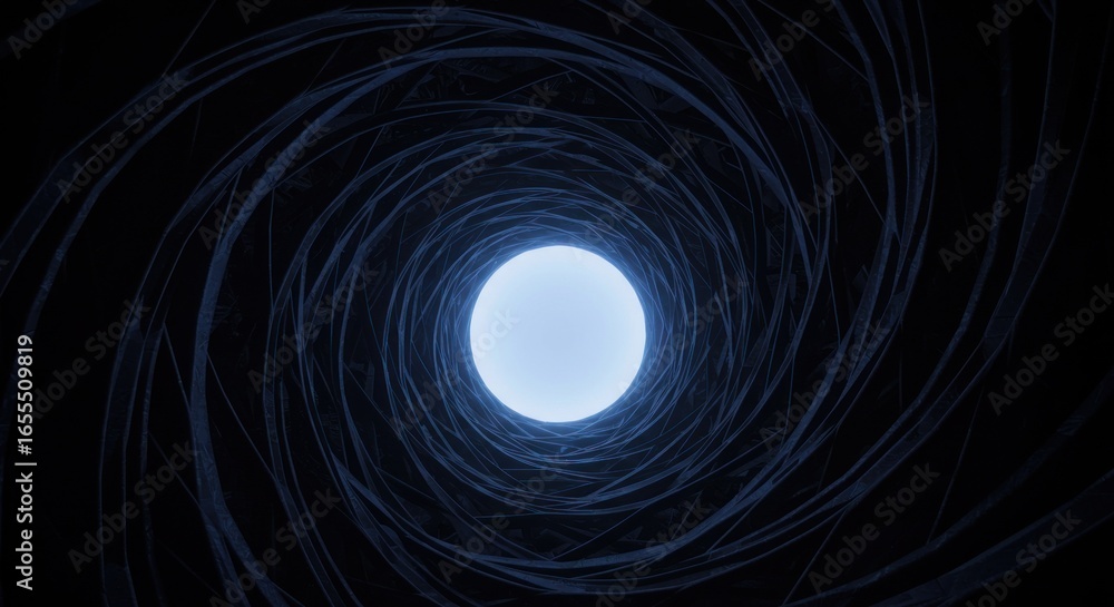 Aufkleber abstract swirling vortex with a bright light at the end, creating a sense of depth and mystery.