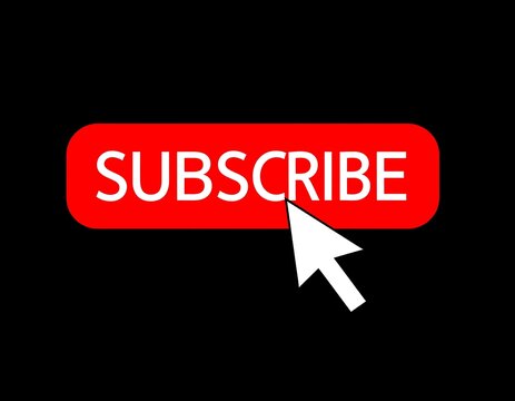 Red subscribe button with cursor - Powered by Adobe