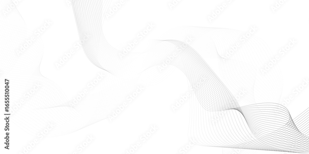 Poster white wave curve lines banner background design. abstract soft wave lines dynamic flowing gray light