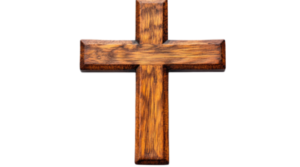 wooden Christmas cross on white background