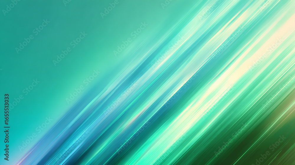 Poster vibrant image featuring bright aqua and green gradient streaks with cinematic glow, creating dynamic