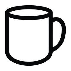 Simple outline icon of a coffee mug