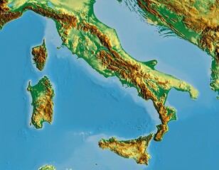 Topographic map of Italy (3)