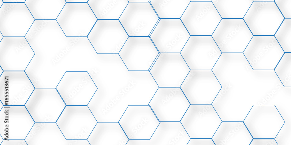 Aufkleber abstract white background with hexagons . white hexagonal background luxury white pattern seamless b