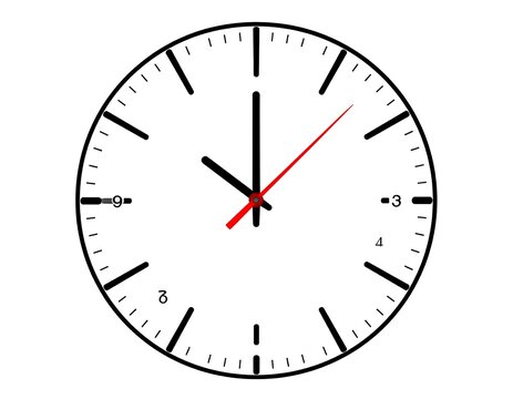 Simple analog clock displaying the time (1) - Powered by Adobe