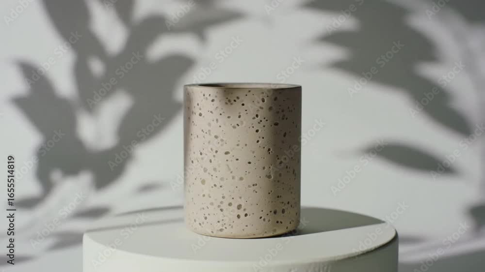 Poster elegant studio shot of a ceramic vase with shadow patterns for product display