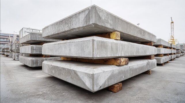 precast concrete piles prestressed stacked anchors lifting chamfered pattern outdoor product catalog industrial clean