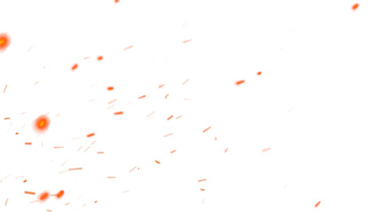 fire dust particles over transparent background overlay, Flying Fire Particles transparent background in png format. 3d render of fire embers, Fire flames isolated on white background