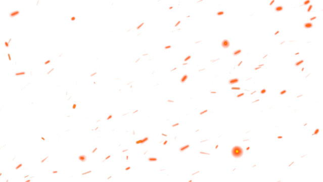 fire dust particles over transparent background overlay, Flying Fire Particles transparent background in png format. 3d render of fire embers, Fire flames isolated on white background