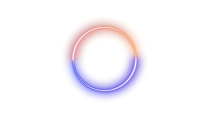 Transparent neon glowing circle. Circular light effect Isolated on transparent background. Colorful flare neon light ring element. glowing neon frame circle with Glowing Light Effect. Neon line