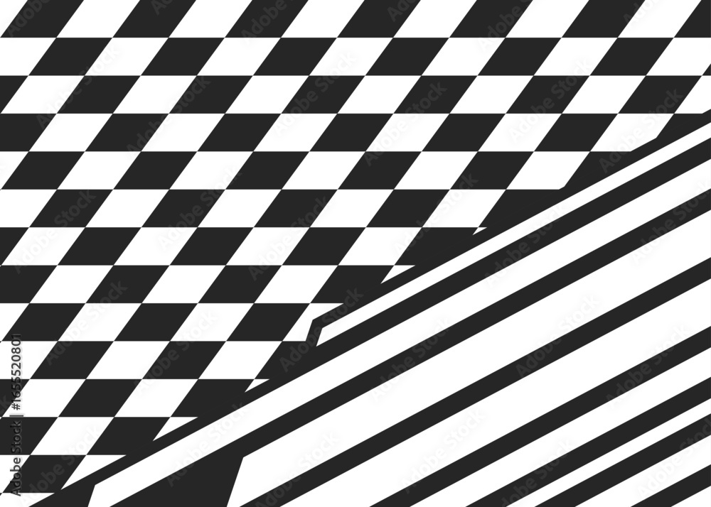 Poster abstract background with some line and checkered flag pattern and with some copy space area
