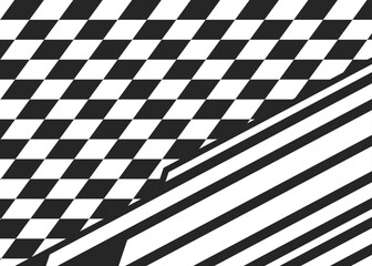 Abstract background with some line and checkered flag pattern and with some copy space area