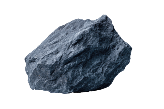 Gray, irregular rock, isolated on black
