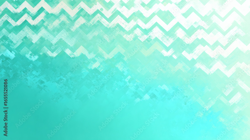 Poster gentle turquoise glow with faint geometric zigzag patterns creates soothing abstract background. sof
