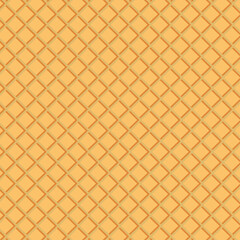 Waffle cone and wafer texture vector backgrounds. ice cream cone texture, sweet dessert wafer pattern