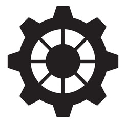 Obraz premium Black gear cogwheel illustration representing engineering industry and technical processes