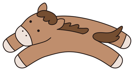 かわいい馬のベクターイラスト。干支、十二支、午、ゆるい、アイコン、うま、午年、年賀状