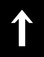 Simple white upward arrow on black background