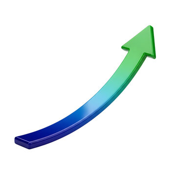 An upwardpointing arrow symbolizes growth, success, and progress in business and finance isolated on transparent background