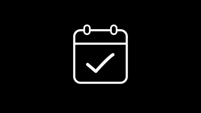 Daily Calendar Date icon isolated with check mark icon animation , Daily date calendar with tick mark icon animation .