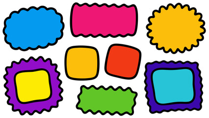 Vibrant Geometric Shapes with Wavy and Rounded Edges