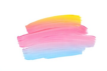 Abstract Multicolor Brush Stroke on White Background